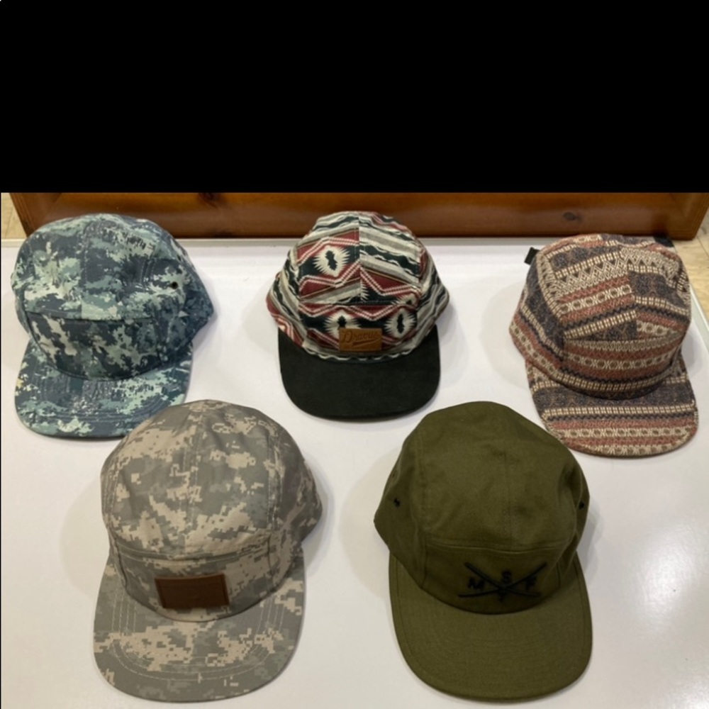 5 Panel Hats.  All five are for sale.